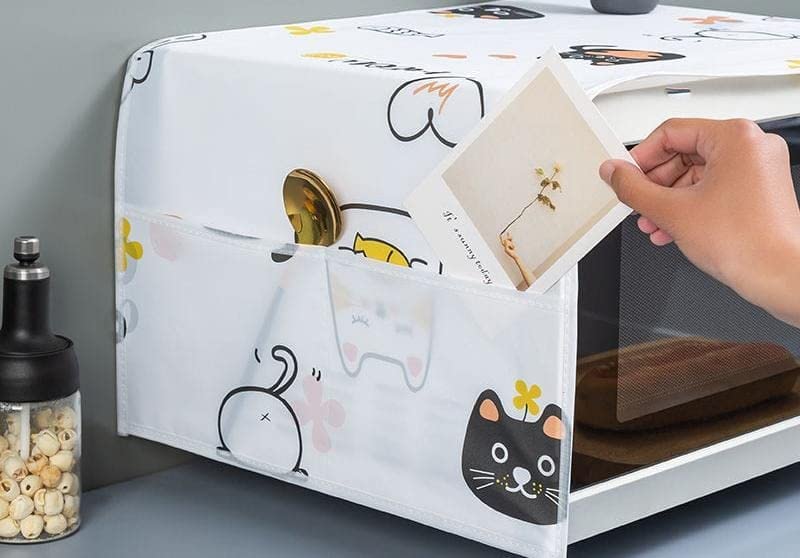Microwave Oven Cover with Storage Pocket