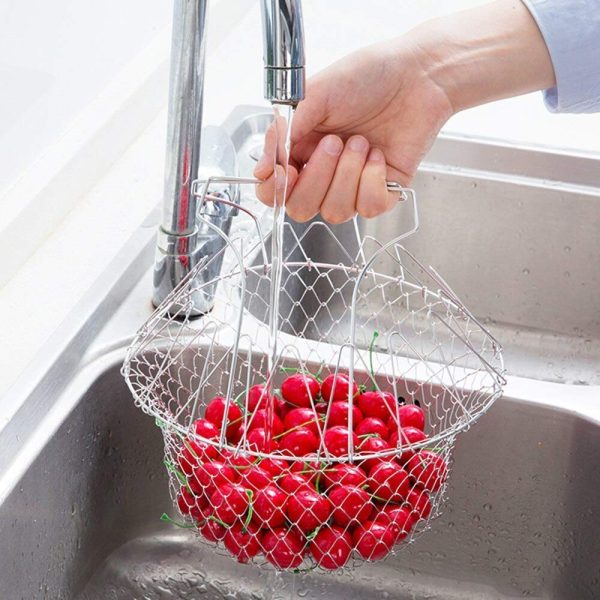 Stainless Steel Foldable Fry Basket