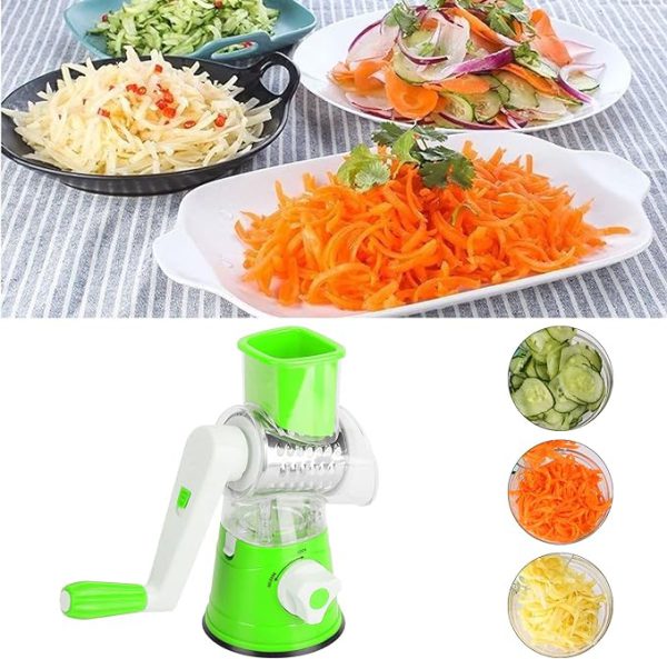 Manual Rotary Drum Grater | 4 in 1 Vegetable Slicer