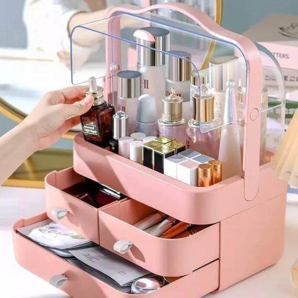 Multi-functional Cosmetic Organizer With Multiple Drawers