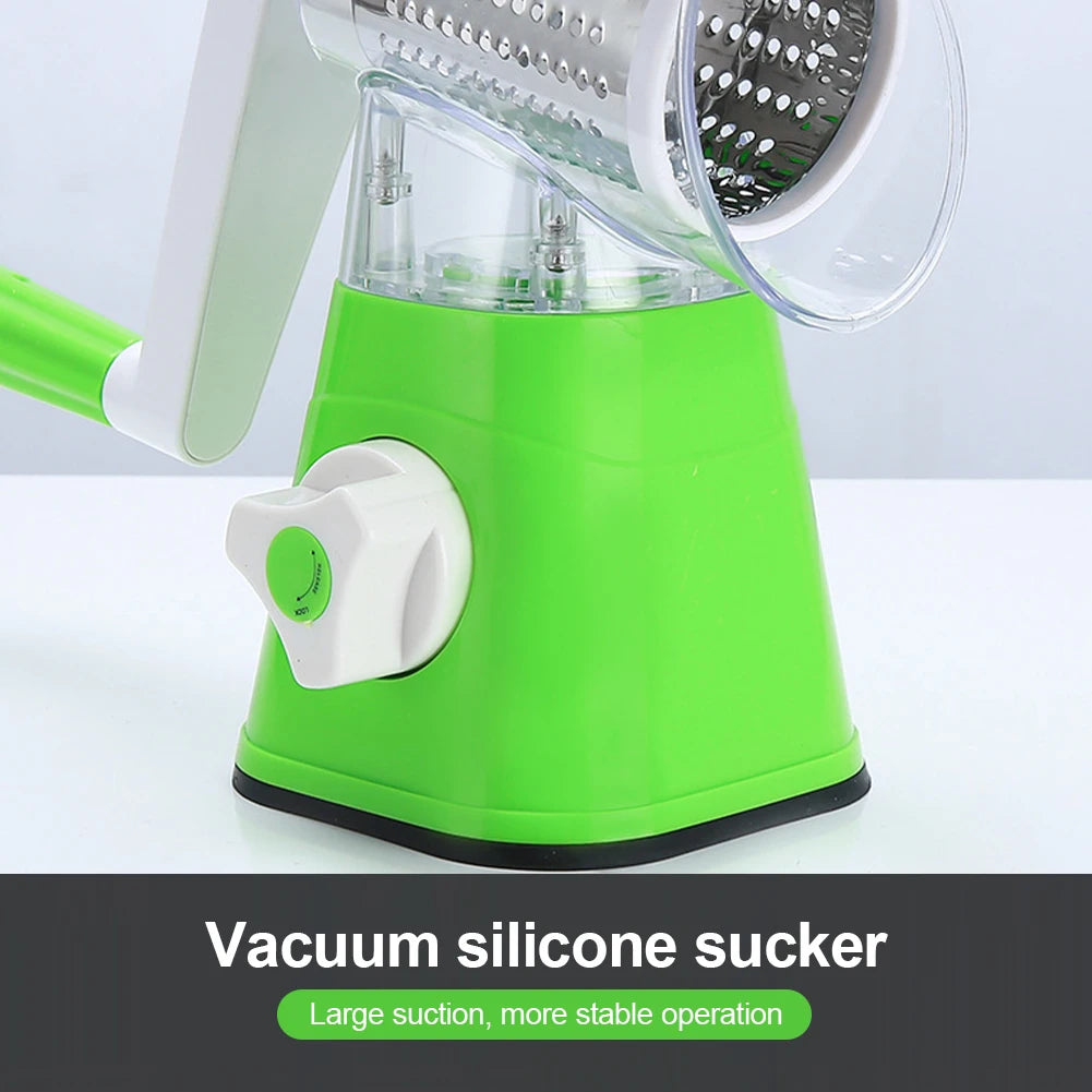 Manual Rotary Drum Grater | 4 in 1 Vegetable Slicer