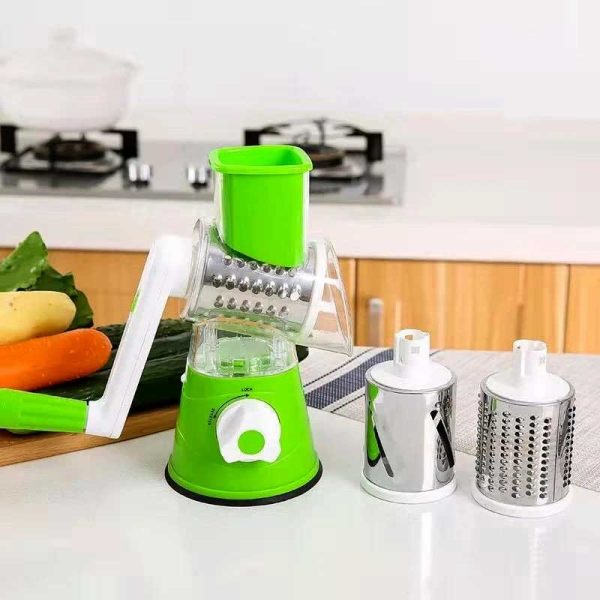 Manual Rotary Drum Grater | 4 in 1 Vegetable Slicer