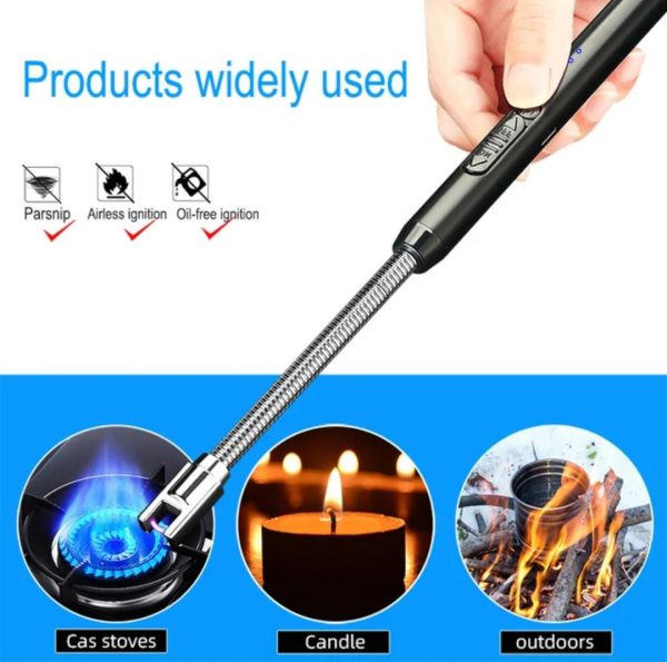 Gas Saver Burner Stand + USB Rechargeable Arc Lighter Combo
