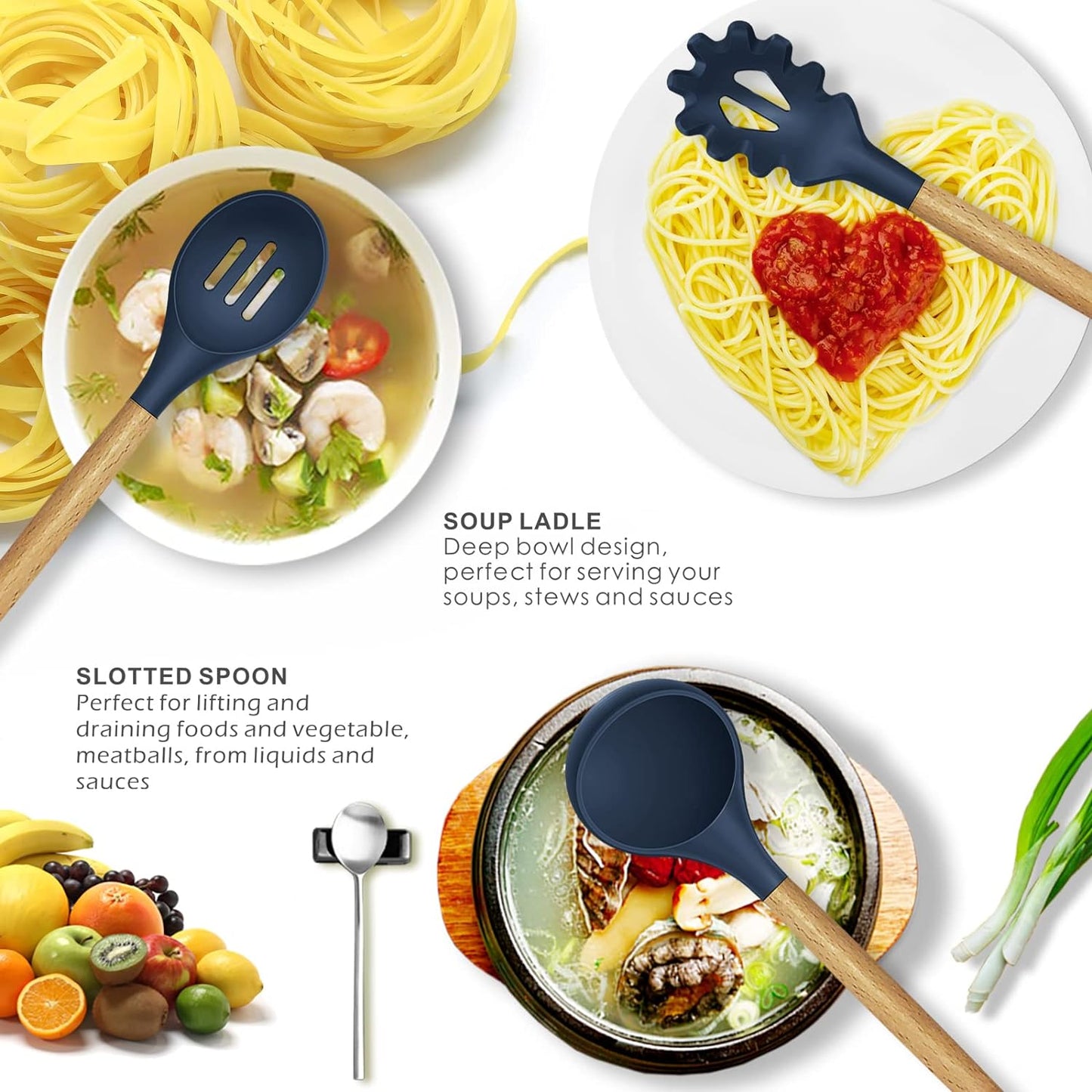 12 Pcs Silicone Cooking Utensils Set