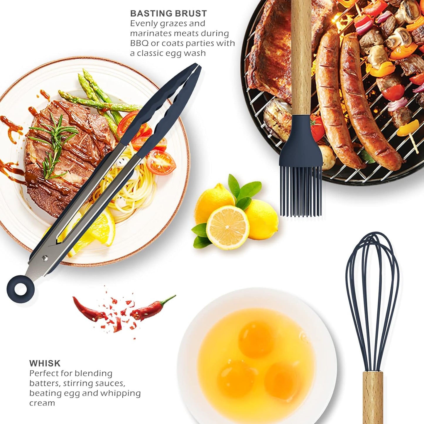 12 Pcs Silicone Cooking Utensils Set