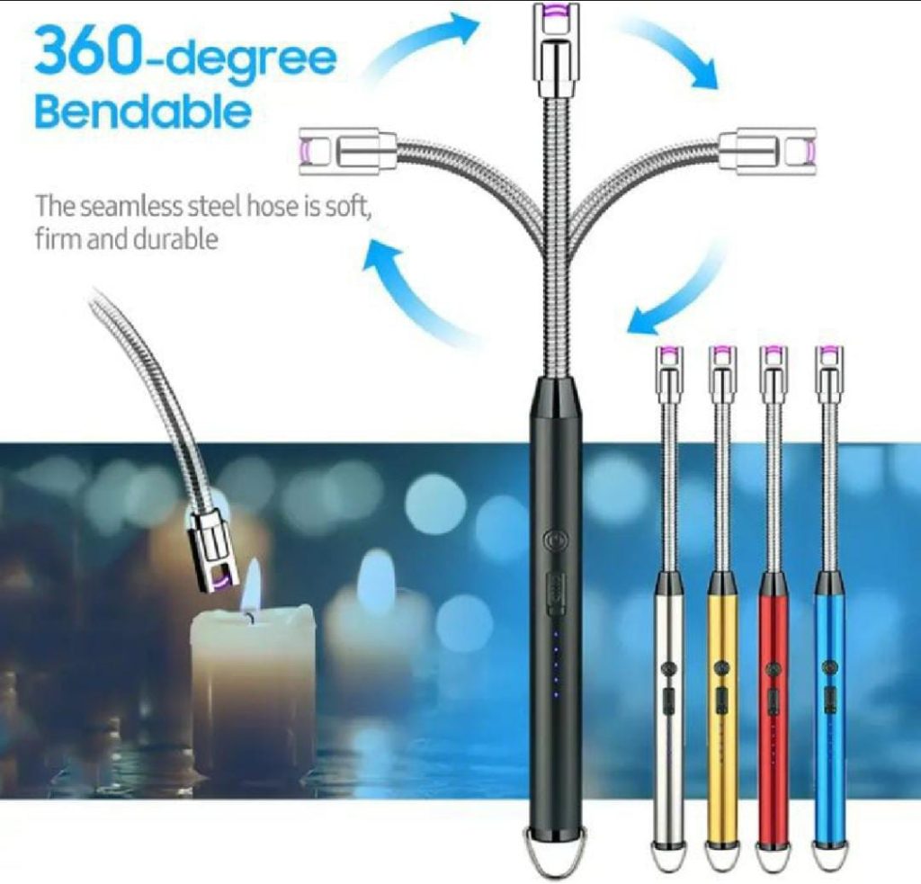 Gas Saver Burner Stand + USB Rechargeable Arc Lighter Combo