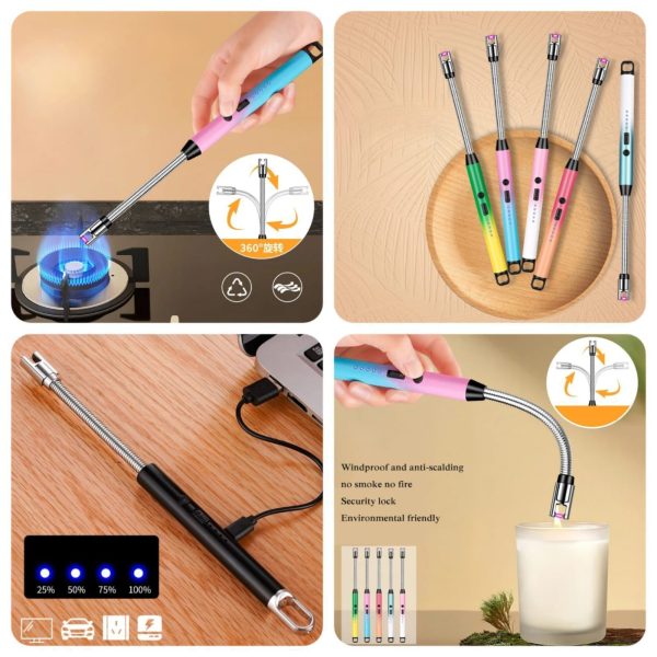 Gas Saver Burner Stand + USB Rechargeable Arc Lighter Combo