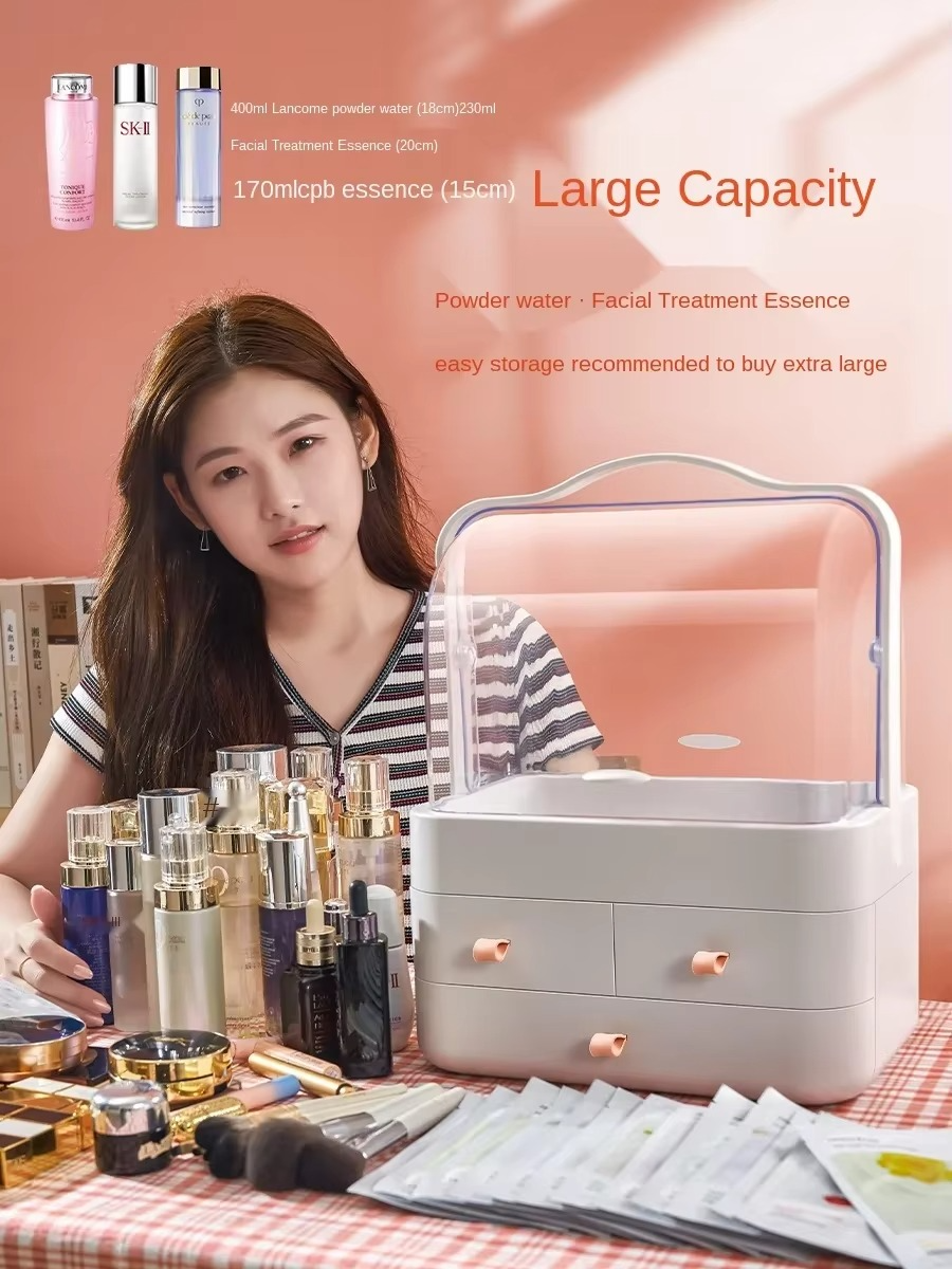 Multi-functional Cosmetic Organizer With Multiple Drawers