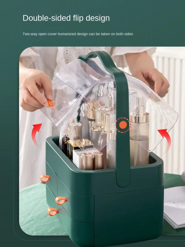 Multi-functional Cosmetic Organizer With Multiple Drawers