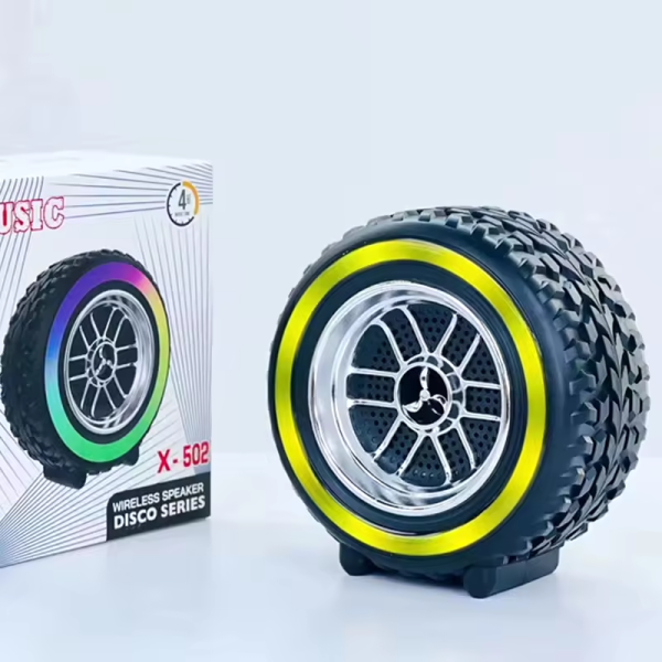 Wheel Shaped Wireless Speaker With Subwoofer