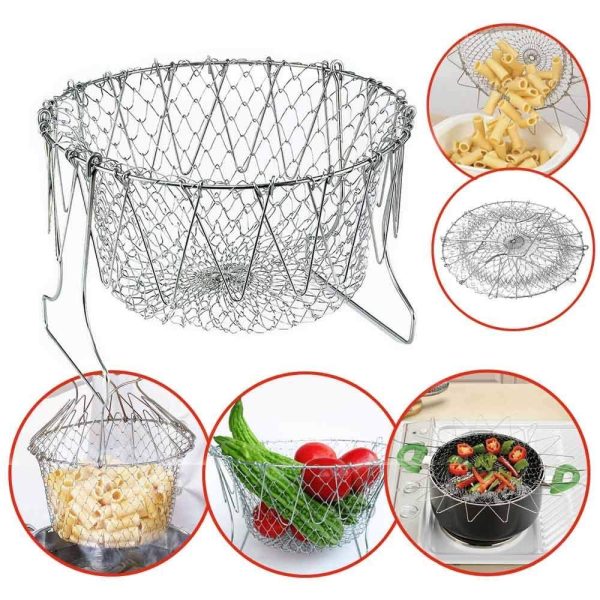 Stainless Steel Foldable Fry Basket