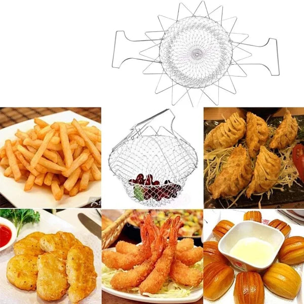 Stainless Steel Foldable Fry Basket