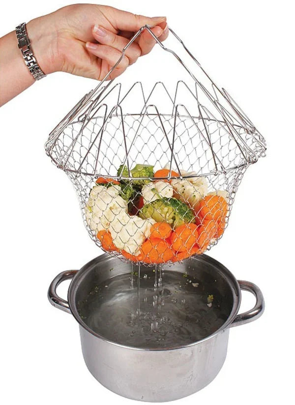 Stainless Steel Foldable Fry Basket