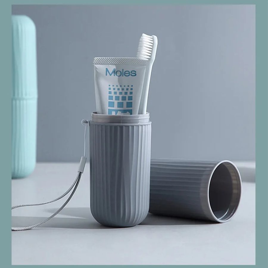 Travel Toothbrush Case with Toothpaste Slot