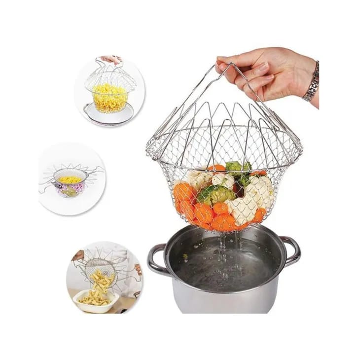 Stainless Steel Foldable Fry Basket