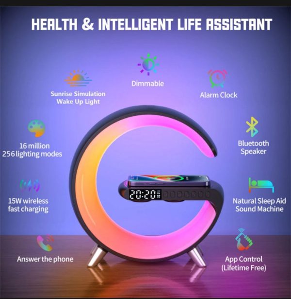 G-Shaped Multi-functional Bluetooth Mp3 Player with Led Clock Display Speaker