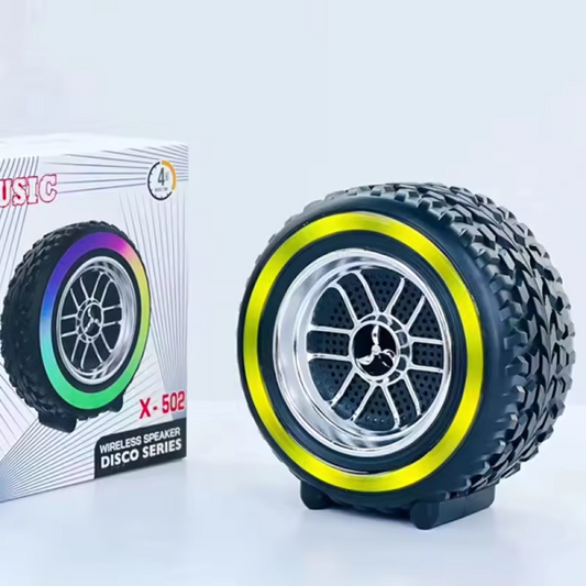 Wheel Shaped Wireless Speaker With Subwoofer