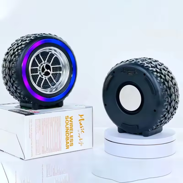 Wheel Shaped Wireless Speaker With Subwoofer